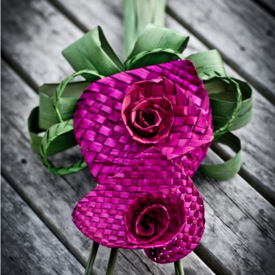 Fuschia Pink Flax Wedding Bouquet